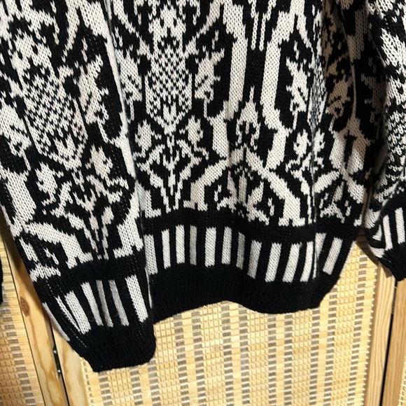 Jamie Scott Vintage 1990s Y2K Black White William Morris Pattern Cardigan Small - Picture 13 of 16